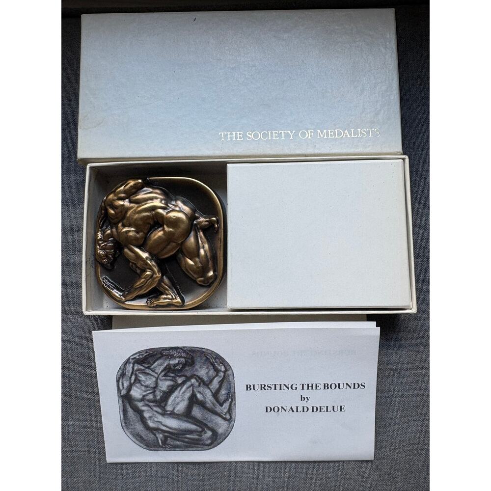 Bursting the Bounds Medallion Donald DeLue 1985 111 Society of Medalists bronze